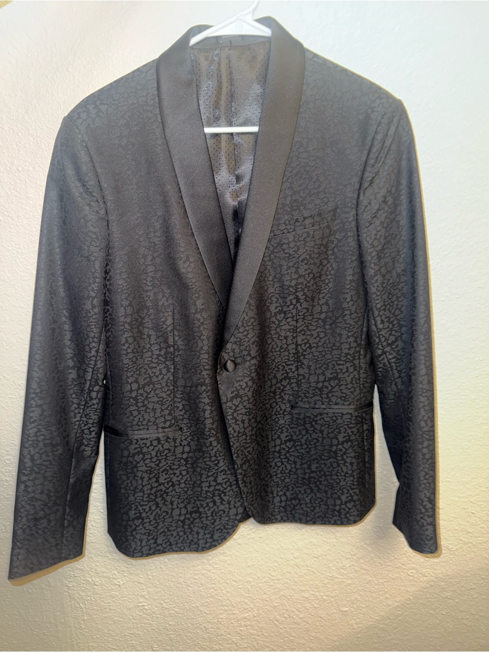jf j.ferrar Black Textured Shawl Collar Tuxedo Blazer